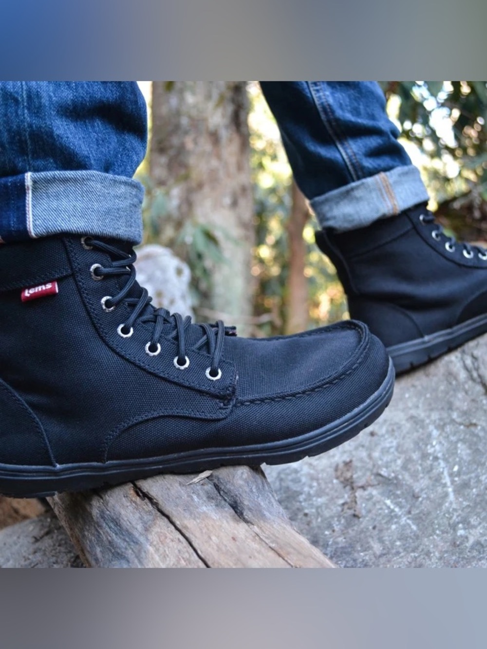 Lems Boulder Boot Vegan Men Size 41 Black Nylon Outdoor Hiking